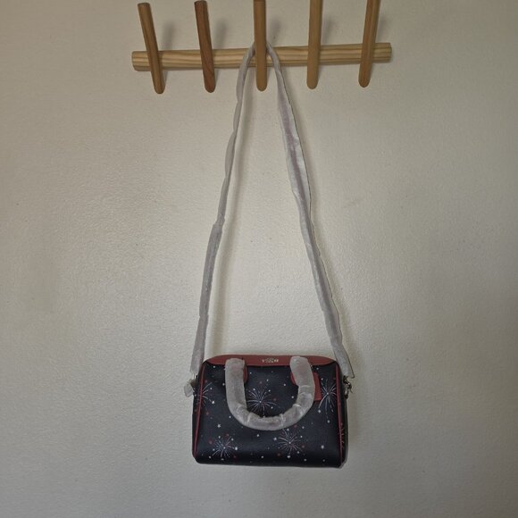Coach Mini Bennett Satchel F73155 Fireworks SV/Navy Multi Red White Blue NWT - Picture 14 of 15